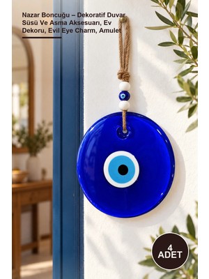 Yenilig 4 Adet Nazar Boncuğu – Dekoratif Duvar Süsü ve Asma Aksesuarı, Ev Dekoru, Evil Eye Charm, Amulet