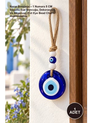 Yenilig 1 Adet Nazar Boncuğu – 1 Numara 5 cm Boyutlu Süs Boncuğu, Dekorasyon ve Aksesuar, Evil Eye Bead Charm