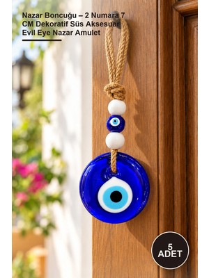 Yenilig 5 Adet Nazar Boncuğu – 2 Numara 7 cm Dekoratif Süs Aksesuar Evil Eye Nazar Amulet