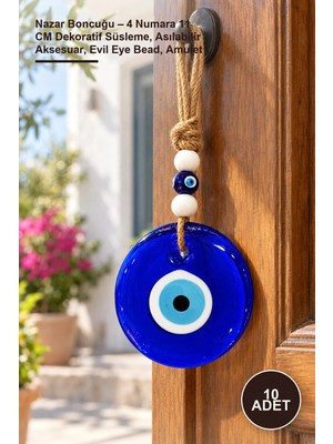 Yenilig 10 Adet Nazar Boncuğu – 4 Numara 11 cm Dekoratif Süsleme, Asılabilir Aksesuar, Evil Eye Bead, Amulet