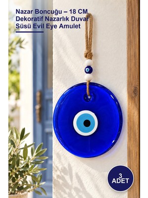 Yenilig 3 Adet Nazar Boncuğu – 18 cm Dekoratif Nazarlık Duvar Süsü Evil Eye Amulet