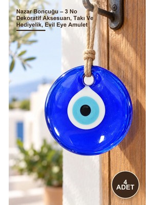 Yenilig 4 Adet Nazar Boncuğu – 3 No Dekoratif Aksesuarı, Takı ve Hediyelik, Evil Eye Amulet