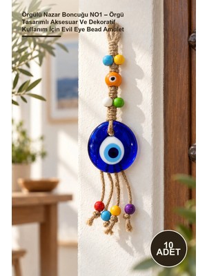 Yenilig 10 Adet Örgülü Nazar Boncuğu No1 – Örgü Tasarımlı Aksesuar ve Dekoratif Kullanım Için Evil Eye Bead Amulet