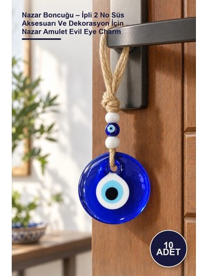 Yenilig 10 Adet Nazar Boncuğu – Ipli 2 No Süs Aksesuarı ve Dekorasyon Için Nazar Amulet Evil Eye Charm