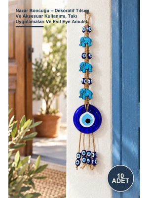 Yenilig 10 Adet Nazar Boncuğu – Dekoratif Tılsım ve Aksesuar Kullanımı, Takı Uygulamaları ve Evil Eye Amulet