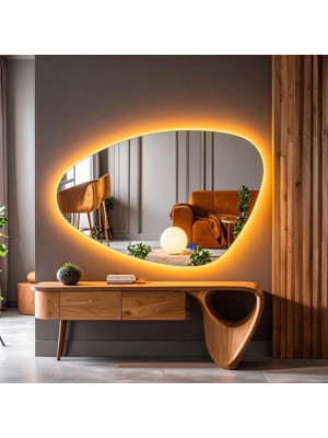 Vera Concept Store Luce Led'li Lavabo & Banyo Aynası (Dokunmatik Sensörlü) Amber LED 120 x 80