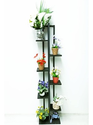 Vera Concept Store Adımshops Siyah Metal Çerçevel, 7 Bölmeli Dikey Çiçeklik