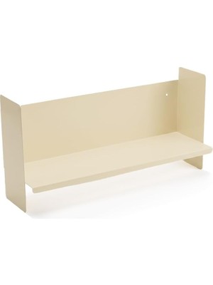 Vera Concept Store Beyaz Metal Duvar Rafı - Masa Üstü Kitaplık ve Çok Amaçlı Ofis Düzenleyici 21X50 cm
