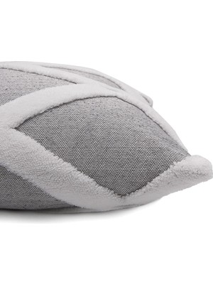 Vera Concept Store Bohem Özel Tasarım Punch Panç Desen Kare Dekoratif Kırlent Kılıfı 50X50 cm Bella Gri