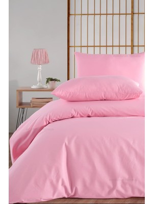 Vera Concept Store Çift Kişilik RANFORCE%100 Pamuk Lastikli Çarşaflı Nevresim Takımı 4 Renk (Pembe)