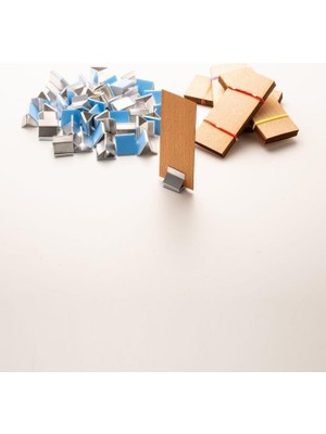 Vera Concept Store Rufus Concept Ahşap Mum Fitili + Yapışkanlı Sehpa - 40 Adet (30MM x 75MM x 0,5mm)