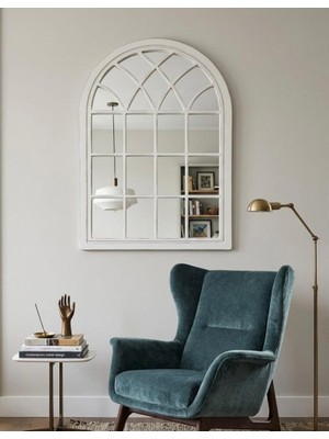 Vera Concept Store Beyaz Pencere Model Dekoratif Duvar Aynası Modern, Country, Iskandinav, Bohem Salon Antre Yatak Odası Aynası Modern Ev Dekoru
