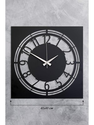 Vera Concept Store 41 cm Metal Malzeme Akar Saniye Sessiz Mekanizma Dekoratif Duvar Saati