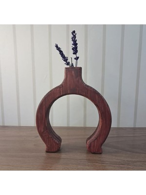 Vera Concept Store Rustik El Yapımı Ahşap Vazo, Masif Çam Ağacı, Halka Tasarım, 18X18 Cm, Antik Meşe Renk, Kurutulmuş Çiçek ve Lavanta Için Dekoratif (Ceviz)