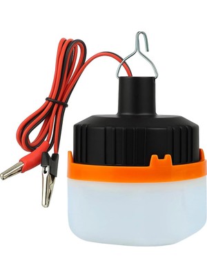 Vera Concept Store Seyyar Lamba 1.5 Metre Kablolu, Krokodil Maşalı, 21 Smd Ledli 12 Volt, 9W, Beyaz 6500K, LED Ampul, (Dc 12 Volt Aküler Için), Kamp, Karavan, Tekne Için