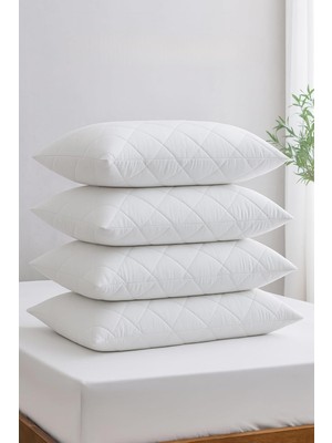 Vera Concept Store Yastık Alezi Seti, %100 Pamuk, 50X70 Cm, Beyaz, 4'lü Kapitone Yastık Koruyucu