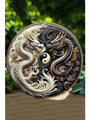 Vera Concept Store Kututr Ejderha ve Yin Yang Temalı 3D Görünümlü Mdf Duvar Dekoru DT010,DT010 20 x