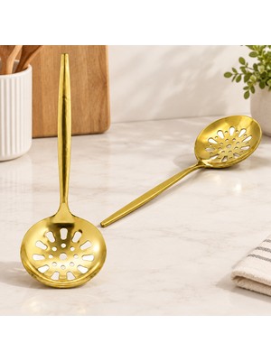 Str Store Metal Altın Servis Kevgir 27 cm