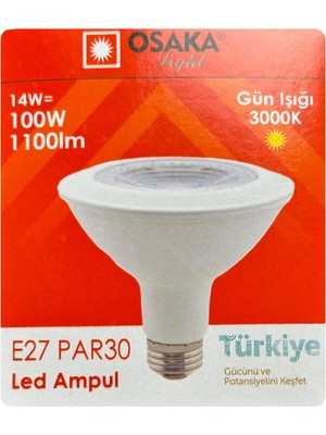 Vera Concept Store Osaka 14W (100W Eşdeğeri) Sarı Işık (3000K) E27 Duylu LED PAR30 Ampul
