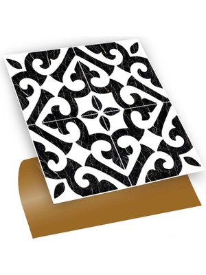 Vera Concept Store Tink Kendinden Yapışkanlı Fayans Çıkartması, Zemin Duvar Kaplama, Yapışkanlı Fayans Kaplama Pvc Karo Hatayi Desenli 30X30 cm (4 Adet) 0,36M²