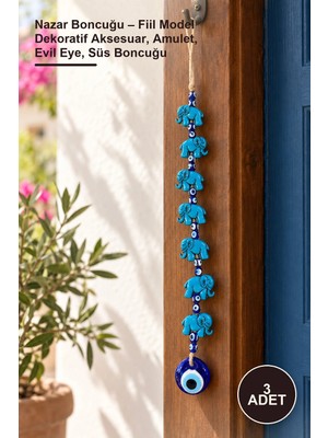 Yenilig 3 Adet Nazar Boncuğu – Fiil Model Dekoratif Aksesuar, Amulet, Evil Eye, Süs Boncuğu