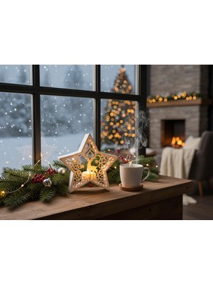 Vera Concept Store Christmas Serisi Reindeer Mumluk - Dekoratif Aydınlatma - Ev Dekorasyon - Dekoratif Beyaz Mumluk