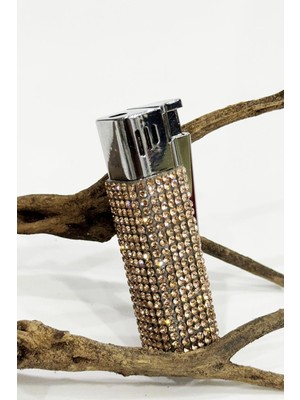 Vera Concept Store Tusah Taşlı Metal Çakmak, Swarovski, Rose