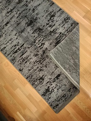 Vera Concept Store Lidya/esinti Desenli Yıkanabilir Kaymaz Taban Şönil Makina Halısı (Antrasit, 80 x 500)