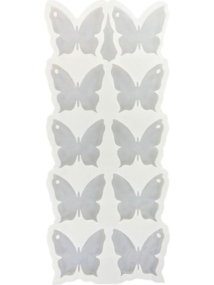 Vera Concept Store Epoksi Reçine Silikon Kalıp Çoklu Kelebek Delikli Anahtarlık Kalıbı 5 cm 10 Lu