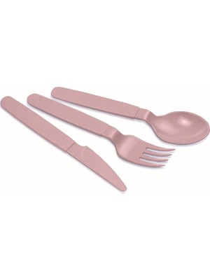 Vera Concept Store Çatal Bıçak Kaşık 6'li Set Toplam 18 Parça Uzun Ömürlü Sert Plastik Çocuk Çatal Bıçak Kaşık Pudra