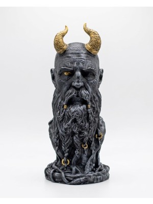 Vera Concept Store Iskandinav Mitolojisi Bilge Büstü - 15 cm El Boyaması Özel Tasarım Reçine Figür - Viking Temalı Koleksiyonluk Masaüstü Dekoratif Biblo