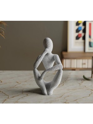 Vera Concept Store Nobody - The Thinker Düşünen Adam Biblo, Soyut Tasarım Modern Heykel, Ofis ve Yönetici Masası Aksesuarları, Minimalist Ev Dekorasyonu Objeleri