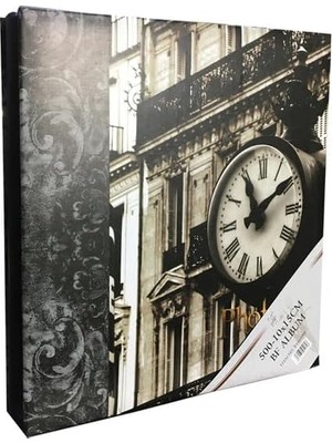 Vera Concept Store Bf Albüm 10X15 500'LÜK Manzaralı Beyaz Sayfalı Fotoğraf Albümü (Saat Desenli)