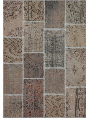Vera Concept Store 163X230 cm Iskece Gri Vintage Yün El Dokuma Modern Geometrik Etnik Eskitme Desenli Boho Oturma Odası Salon Yolluk Koridor Mutfak Halısı