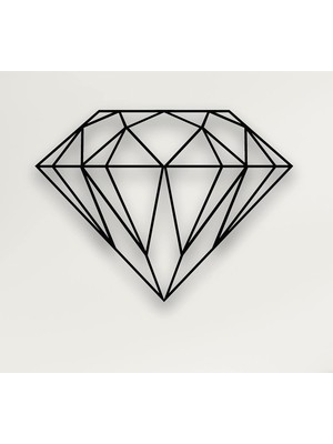 Vera Concept Store Metal Duvar Sanatı Dekoru - Geometrik Elmas - 3D Duvar Silueti Metal Duvar Dekoru Ev Ofis Dekorasyonu Yatak Odası Oturma Odası Dekor Heykel (24 G x 17
