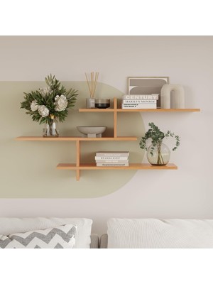Vera Concept Store Genoa Dekoratif Duvar Rafı Kitaplık Çok Amaçlı Ahşap Raf Salon Ofis Çalışma Odası Duvar Kitaplığı, Antrasit