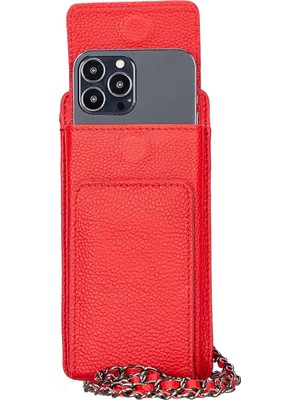 Vera Concept Store Deri Cüzdan & Telefon Kılıfı 2'si 1 Arada, Hakiki Deri, Zincir Askı, Rfıd Koruma, Telefon Bölmeli (6.9”e Kadar) Kadın Kartlık ve Cüzdan, Kredi Kartlık