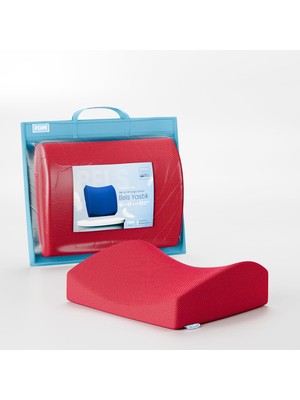 Vera Concept Store ' Fom Bels Visco Bel Destek Yastık, Enan - Araba - Ofis Visco Minderi, Sırt - Bel Ağrısı Yastığı, Ortopedik, 36 x 33 x 13, Kırmızı, Fom 'uykumu Kalite