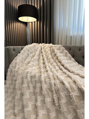 Vera Concept Store Koltuk Örtüsü Kesme Jakar Bej Zikzak Bej 170 x 210