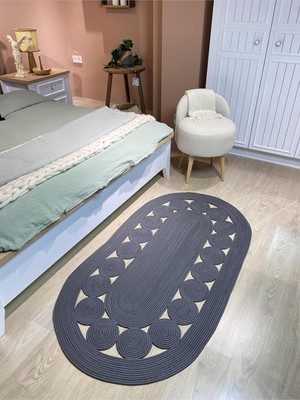Vera Concept Store Cookie Jüt Hasırlı El Örgüsü Kilim Antrasit 80 x 150