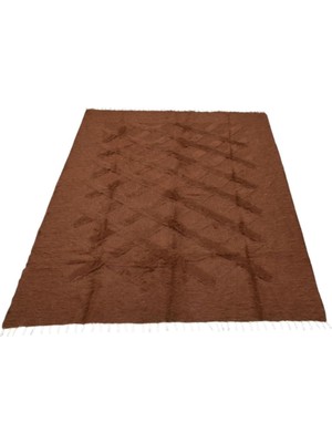 Vera Concept Store Zehra Abla Halı Yeni El Dokuma Tek Renk Kahverengi Dikişsiz Çift Kişilik Tiftik Yün Siirt Kilimi 6394 Çok RENKLI-160 x 220
