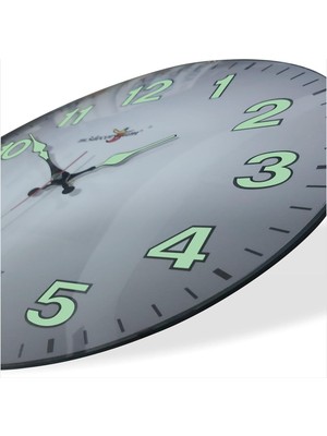Vera Concept Store Yansıma Yapmayan Mat Beyaz Zemin Sessiz Kayar Saniye Fosforlu Gece Görünen 35 cm Camlı Duvar Saati