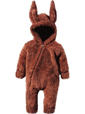 Vera Concept Store Kız Erkek Bebek ve Çocuk Kahverengi Patikli Kışlık Tulum