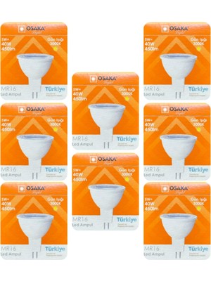 Vera Concept Store 5W (40W) Sarı Işık (3000K) MR16 G4 LED Çanak Ampul, 8 Adet