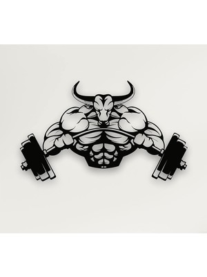 Vera Concept Store Metal Duvar Sanatı - Power Gym -3d Duvar Silueti Metal Duvar Dekoru Ev Ofis Dekorasyonu Yatak Odası Oturma Odası Dekor Heykel (30 G x 17 Y/76X43CM)