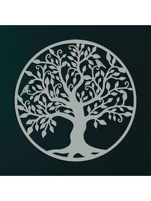 Vera Concept Store Metal Duvar Sanatı - Gümüş Gri Hayat Ağacı - Metal Aile Ağacı - Metal Duvar Silueti, Metal Duvar Dekoru, Ev Ofis Dekorasyonu Yatak Odası Oturma Odası