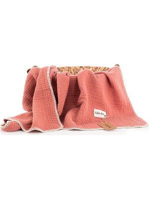 Vera Concept Store 4 Kat Müslin Battaniye Çoban Dikiş 120X120 cm - Hardal