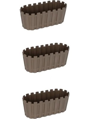 Vera Concept Store 3 Adet Akasya Saksı, Bahçe Balkon Saksı, Çit Saksı 30 cm (Yeşil)