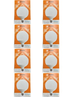 Vera Concept Store 15W (100W) 6500K Beyaz Işık E27 G95 LED Ampul, 8 Adet