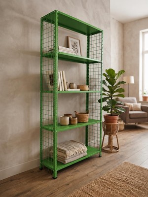 Vera Concept Store 5 Katlı Renkli Tel Kafesli Dekoratif Çelik Raf - Çiçeklik Rafı, Ofis Rafı 0,70 mm